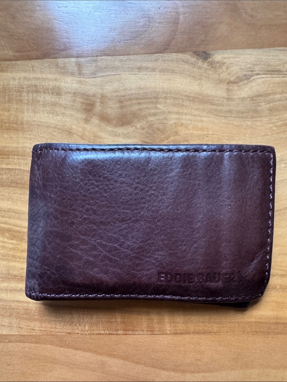 Eddie Bauer Dark Brown Leather Slim Card Holder